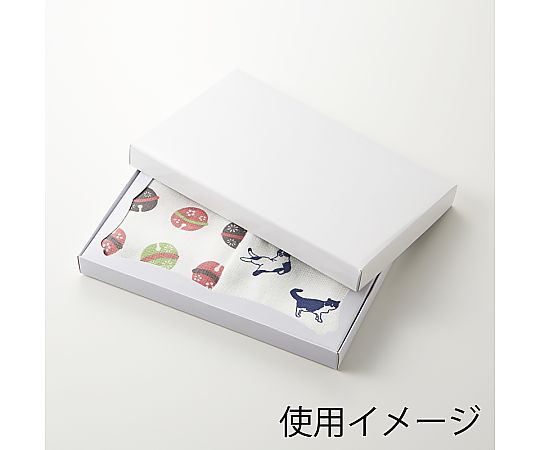 HEIKO 箱 デラックス白無地箱(エスプリ) ハンカチ用 S-2F 深 10枚入 白無地のハンカチ用箱が横倒しになっている様子、角が柔らかく仕上げられている