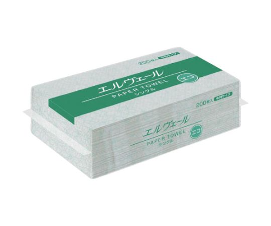 エルヴェール ペーパータオル エコ シングル 中判 200枚×30パック入画像