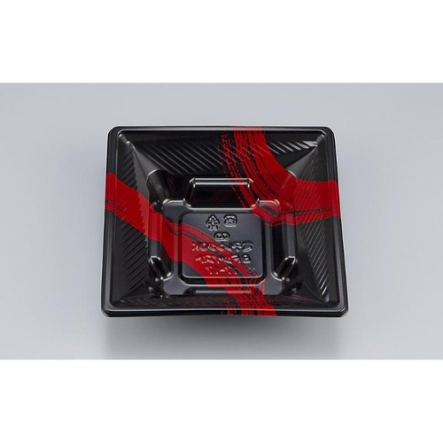 シーピー化成 どんぶり容器 BFツイスト17-17 筆勢黒赤 本体画像