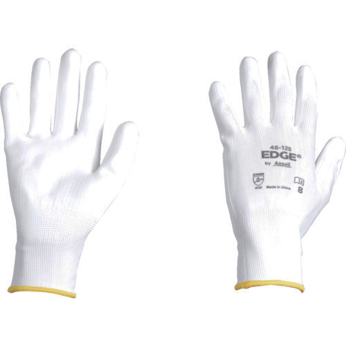 ｳﾚﾀﾝ背抜手袋 ｴｯｼﾞ 48-125 ﾎﾜｲﾄ Lｻｲｽﾞ 1双画像