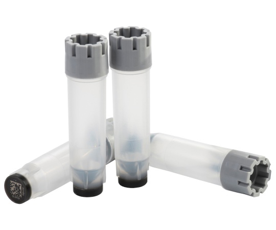 2Dバーコード付クライオチューブ External thread 0.75mL ラック入 プレキャップ 1セット（96本×10ラック入）画像