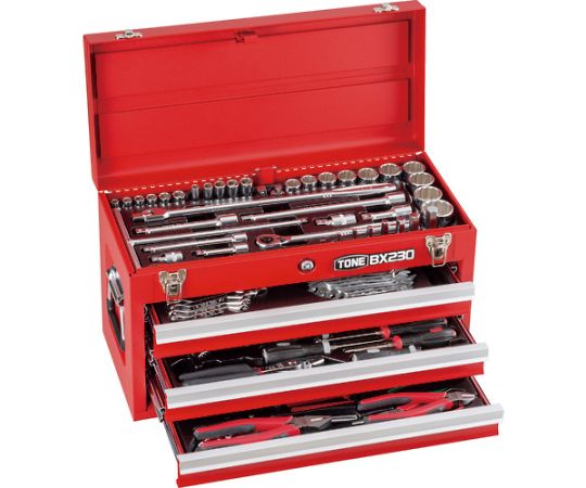 整備用工具セット ツールセット 差込角9.5mm 12.7mm 86点セット レッド画像