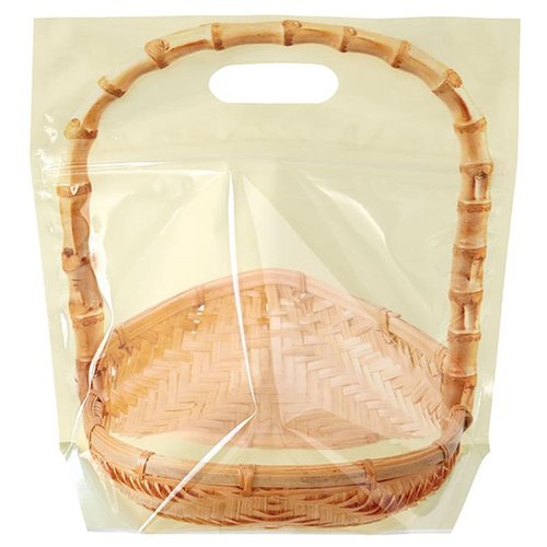 ラッピング用品 TBN-ZSS 竹かごジップ付バッグ/ナチュラル-SS(30枚) ヘッズ画像