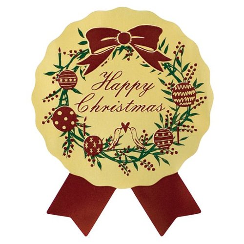 ハッピークリスマス リボン型シール(100枚) ヘッズ画像