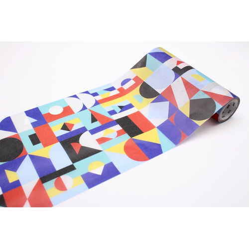 包装紙　ラッピングシート　mt　wrap　s　パピエ　ティグル　LE　MEMORY　artist　series　幅15.5cm 包装紙の全体が見える状態、繊細なデザインと色合いが目を引く。