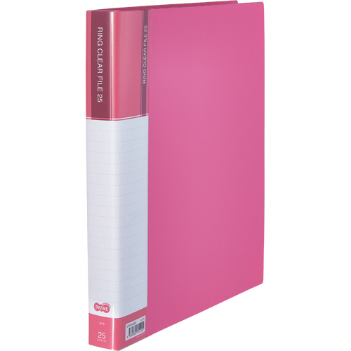 PPｸﾘﾔｰﾌｧｲﾙ(差替式) A4ﾀﾃ 30穴 25ﾎﾟｹｯﾄ付属 背幅36mm ﾋﾟﾝｸ 1冊画像