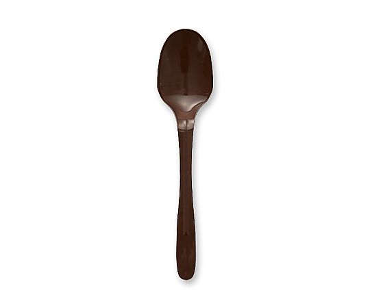 プラスチックスプーン 16cm 単袋 ブラウン 100本入画像