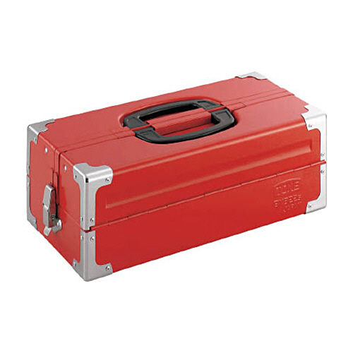 ﾂｰﾙｹｰｽ(ﾒﾀﾙ) V形2段式 433×220×160mm ﾚｯﾄﾞ 1個画像