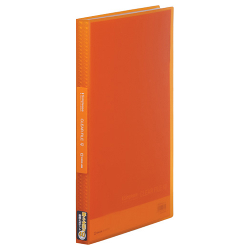 ｼﾝﾌﾟﾘｰｽﾞ ｸﾘｱｰﾌｧｲﾙ(透明) A4ﾀﾃ 40ﾎﾟｹｯﾄ 背幅22mm ｵﾚﾝｼﾞ 1ｾｯﾄ(8冊)画像