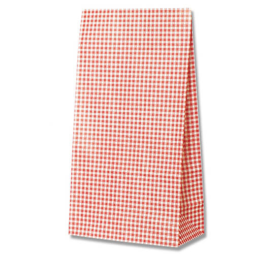 角底袋（ギンガムミニ・赤・幅180×マチ105×高350mm)画像