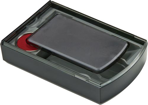 朱肉＋印マット付き印鑑ケース　シクオス　デュオ　黒画像