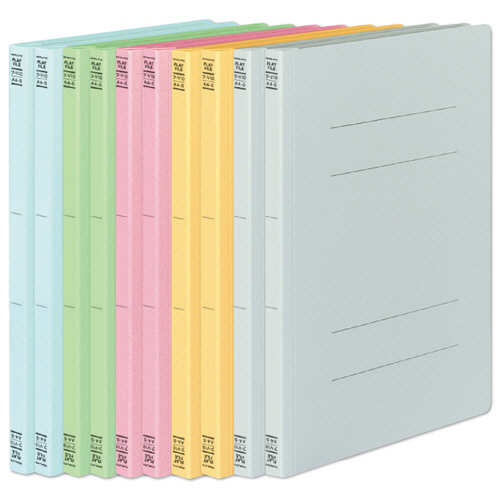 ﾌﾗｯﾄﾌｧｲﾙV 樹脂製とじ具 A4 150枚収容 背幅18mm5色 1ﾊﾟｯｸ(10冊:各色2冊)