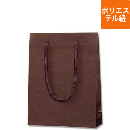 手提げ紙袋（ブラウン マット・ポリエステル紐・幅185×マチ65×高さ240mm）画像