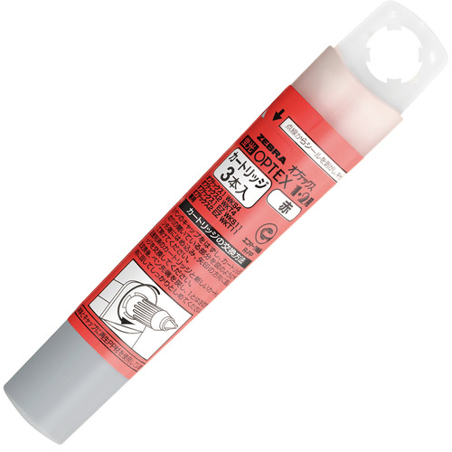 蛍光ｵﾌﾟﾃｯｸｽ1･2用ｶｰﾄﾘｯｼﾞ 赤 1ｹｰｽ(3本)