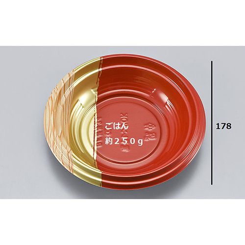 シーピー化成 どんぶり容器 BF折丼34 霧島赤 本体 発泡画像