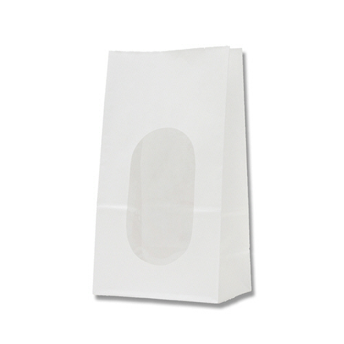 紙袋 窓付袋(内側ﾗﾐﾈｰﾄ) No.4 白無地 1ｾｯﾄ(2000枚:50枚×40ﾊﾟｯｸ)画像