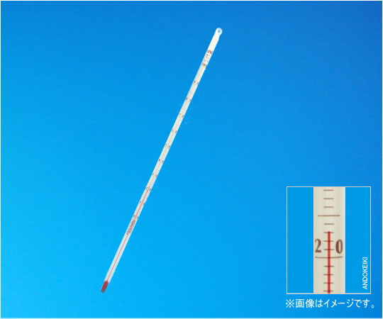 赤液棒状温度計　-50～100℃（1℃）　全没