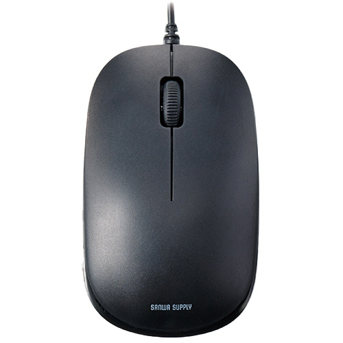 ｻｲﾚﾝﾄﾏｳｽ BlueLED(有線USB-A&Type-C両用) ﾌﾞﾗｯｸ 1ｾｯﾄ(5個)