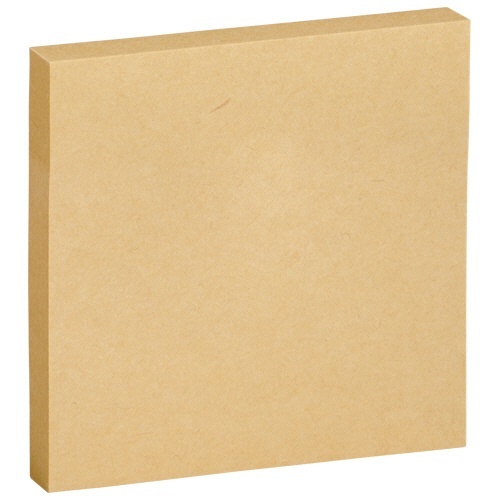 クラフトふせん 75×75mm 1パック(10冊) パッケージが斜めから撮影されており、表面に明るいデザインが見える状態
