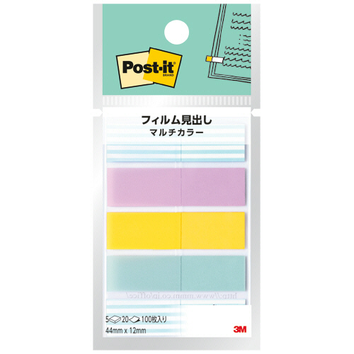 ﾎﾟｽﾄ･ｲｯﾄ ﾌｨﾙﾑ見出し ﾏﾙﾁｶﾗｰ5 44×12mm 1ﾊﾟｯｸ(5冊)画像