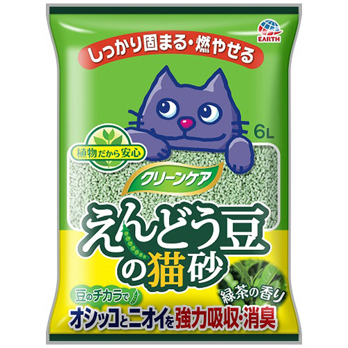 ｸﾘｰﾝｹｱ えんどう豆の猫砂 緑茶の香り 6L 1ﾊﾟｯｸ画像
