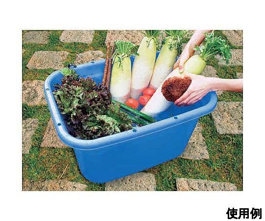 606x456x340mm/56.0L たらい 持ち手付きで、斜めから見た際の全体的な様子