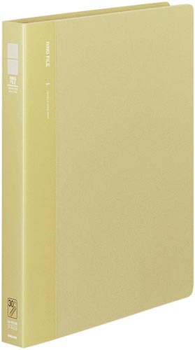 ３０穴リングファイル　黄　Ａ４縦背幅３３ｍｍ１０冊