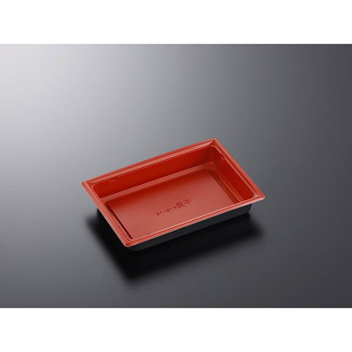中央化学 弁当容器 CT 千歳 K18-12 赤-BK 本体画像