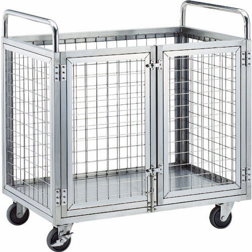 ｽﾃﾝﾚｽ製網台車 900×600×960mm 観音開き 1台画像