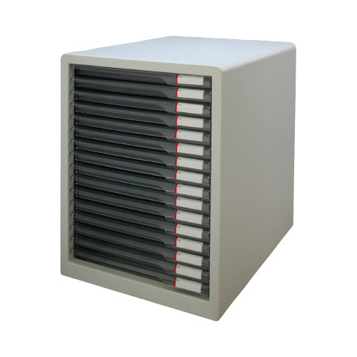 レターケーススリムタイプ１６段　ライトグレー画像