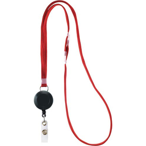 リール式吊下げひも　赤画像
