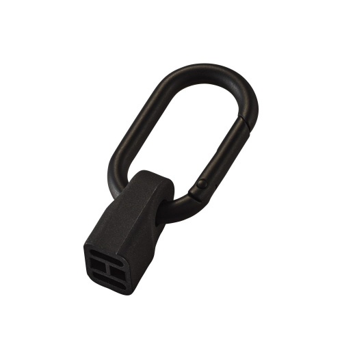 ストラップ型ケーブルホルダー　カラビナ付　ブラック