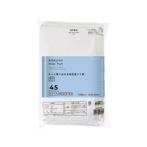 ﾋﾋﾞﾌﾙ さっと取り出せる低密度ｺﾞﾐ袋 厚手 45L 詰替 乳白 1ﾊﾟｯｸ(120枚)画像