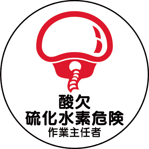 作業主任者ｽﾃｯｶｰ 酸欠硫化水素危険 1組(2枚)画像