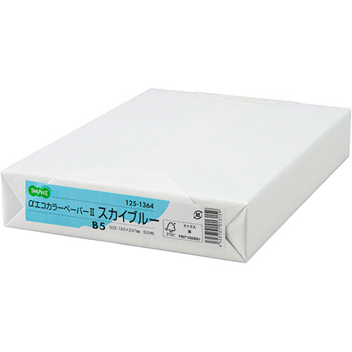 αｴｺｶﾗｰﾍﾟｰﾊﾟｰII B5 ｽｶｲﾌﾞﾙｰ 1冊(500枚)画像