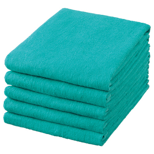 業務用ｽﾚﾝ染めﾌｪｲｽﾀｵﾙ ｸﾞﾘｰﾝ 1ﾊﾟｯｸ(5枚)画像