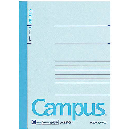 キャンパスノート　Ａ６　Ｃ罫５ｍｍ　４８枚　５冊画像