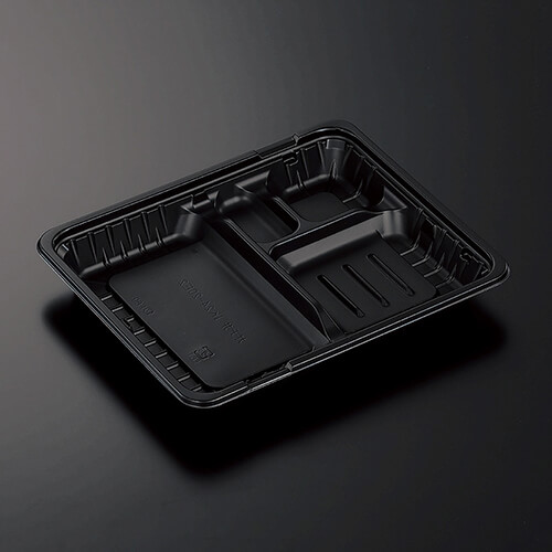 中央化学 幕の内・弁当容器 CTガチ弁L IK24-20EC2 BK 本体 黒 50枚画像