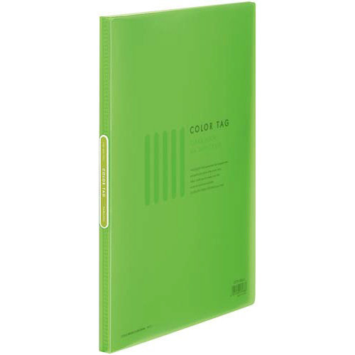 クリヤーブックカラータグ　Ａ４縦２０Ｐ　薄緑画像