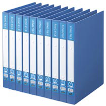 ﾘﾝｸﾞﾌｧｲﾙ A4ﾀﾃ 2穴 200枚 ﾘﾝｸﾞ内径25mm背幅30mmﾌﾞﾙｰ 1ｾｯﾄ(10冊)画像