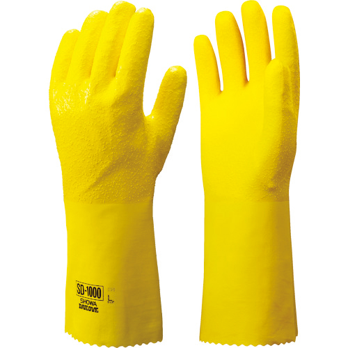 ﾎﾟﾘｳﾚﾀﾝ製ｵｰﾙｺｰﾄ裏布付き手袋 SD-1000 ｲｴﾛｰ LLｻｲｽﾞ 1双画像