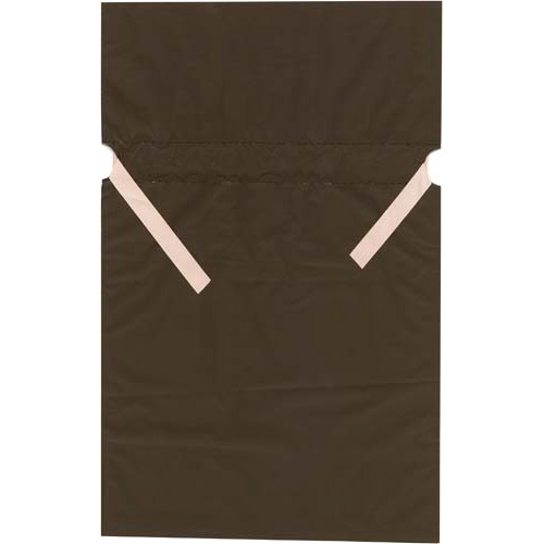 梨地ポリ巾着袋（底マチ付）　ブラウン　Ｍ　２０枚画像