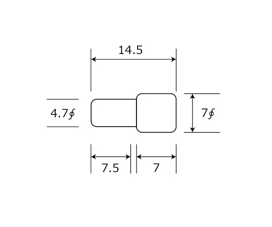 差込ダボ　4.7×7mm　10個入 透明なパッケージに収められた整然と並んだ部品の様子