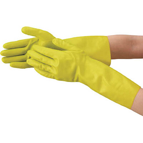 天然ｺﾞﾑ手袋 中厚手ﾀｲﾌﾟ ｸﾞﾘｰﾝ Lｻｲｽﾞ 1双画像