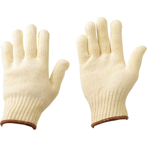 ｹﾌﾞﾗｰ編手袋 7G-KC ﾌﾘｰ ｲｴﾛｰ/茶 1双画像