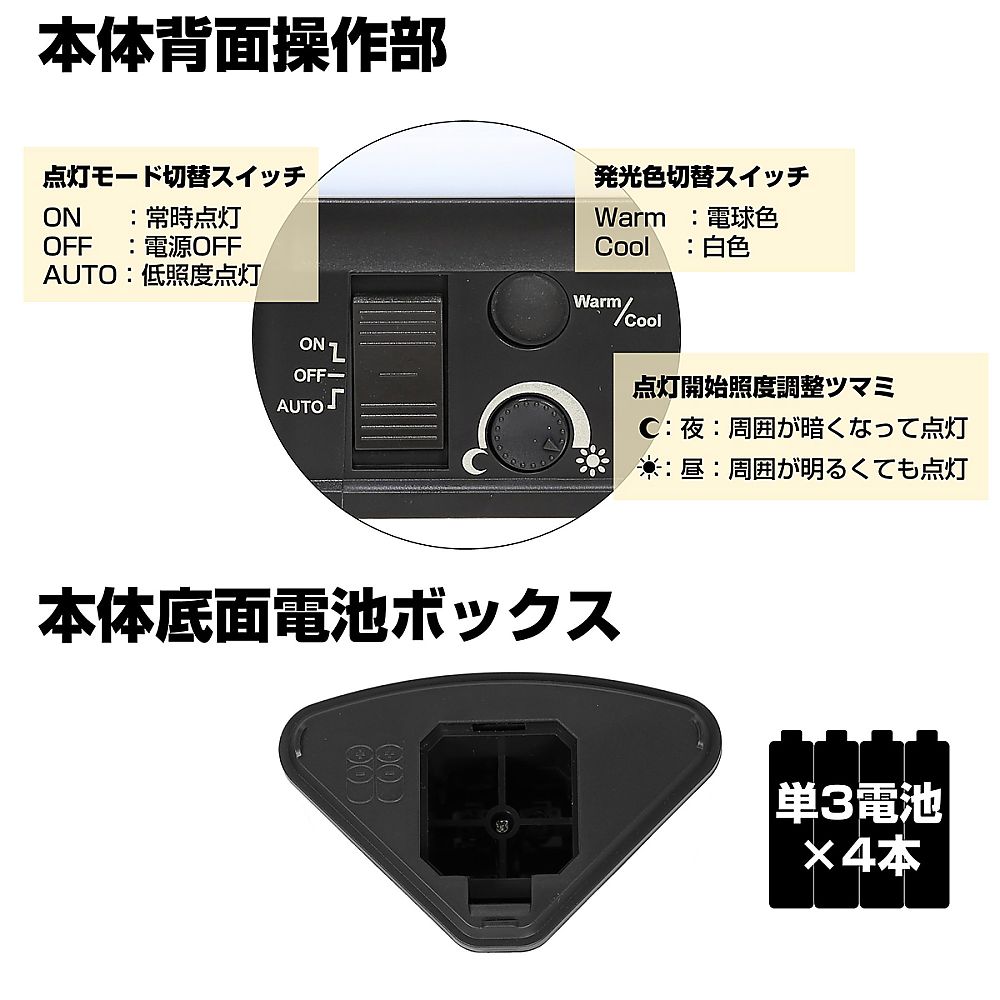 もてなしライト 明るく光を放つスタンド付きのランプが置かれたテーブルの上。