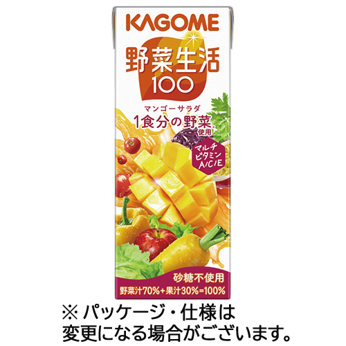野菜生活100 ﾏﾝｺﾞｰｻﾗﾀﾞ 200mL 紙ﾊﾟｯｸ 1ｹｰｽ(24本)画像