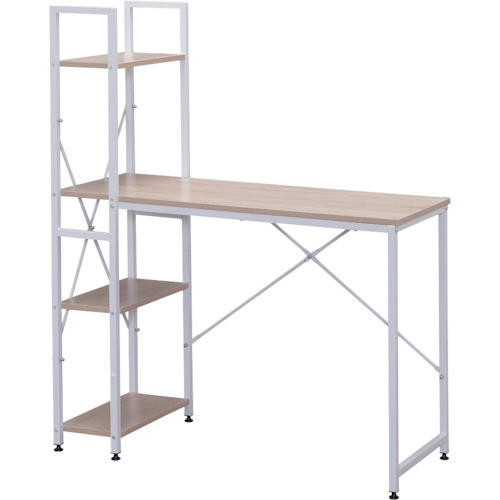 ＩＲＩＳ　５７４２１５　ラック付きデスク　１０００×４２０　ライトナチュラル／ホワイト画像