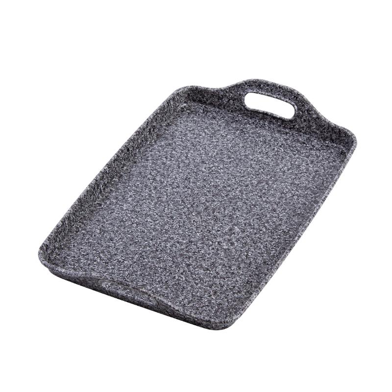 お盆 ビニールコーティング脇取盆(大理石) 小画像