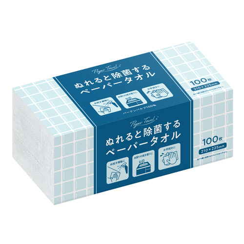 濡れると除菌するﾍﾟｰﾊﾟｰﾀｵﾙ 1ﾊﾟｯｸ(100枚)画像